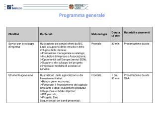 Programma generale