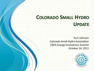 Colorado Small Hydro Update