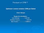 Pourquoi un CRM