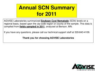 Annual SCN Summary for 2011