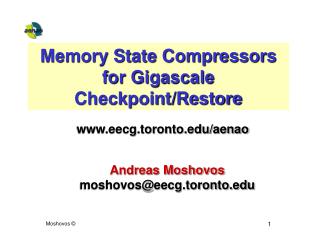 Memory State Compressors for Gigascale Checkpoint/Restore