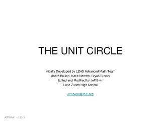 THE UNIT CIRCLE