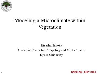 Modeling a Microclimate within Vegetation