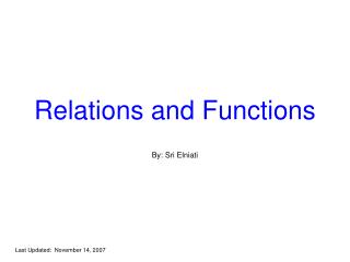 Relations and Functions