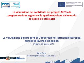 La valutazione dei progetti di Cooperazione Territoriale Europea: metodi di lavoro e riflessioni