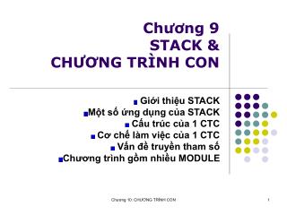 Chương 9 STACK &amp; CHƯƠNG TRÌNH CON