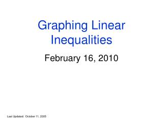 Graphing Linear Inequalities