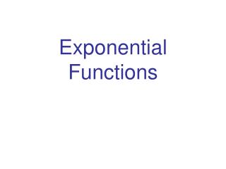 Exponential Functions