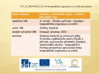 VY_52_INOVACE_Z.9.36-hospodářské organizace ve světě-prezentace