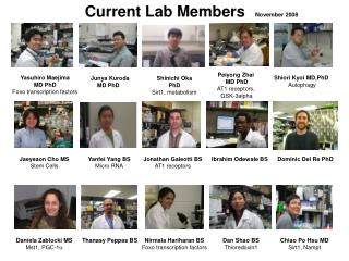 Current Lab Members November 2008