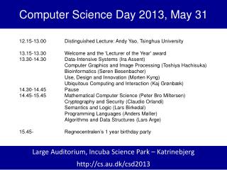 Computer Science Day 2013, May 31