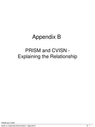 Appendix B