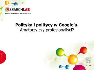 Polityka i politycy w Google’u. Amatorzy czy profesjonaliści?