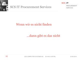 SCS IT Procurement Services