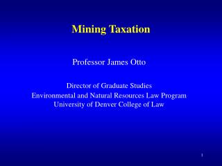 Mining Taxation