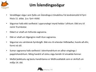 Um Íslendingasögur