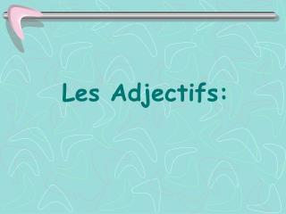 Les Adjectifs: