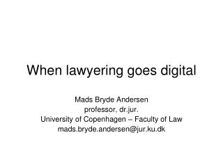 When lawyering goes digital