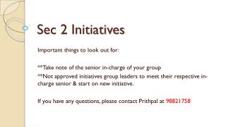 Sec 2 Initiatives