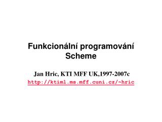 Funkcionální programování Scheme