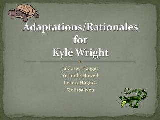 Adaptations/Rationales for Kyle Wright