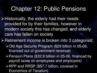 Chapter 12: Public Pensions