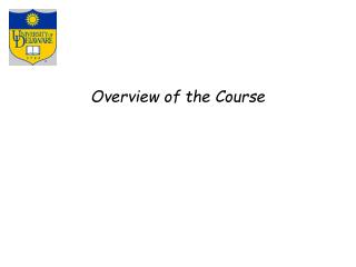Overview of the Course