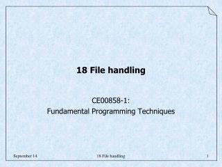 18 File handling