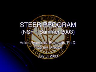 STEER PROGRAM (NSF – Summer 2003)
