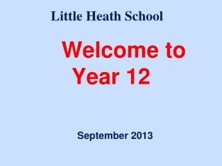 Welcome to Year 12