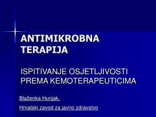 ANTIMIKROBNA TERAPIJA