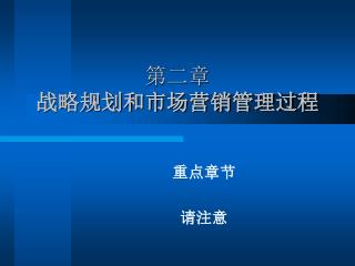 第二章 战略规划和市场营销管理过程