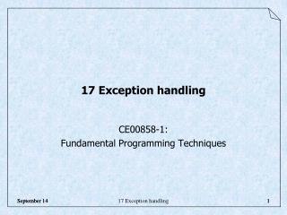 17 Exception handling
