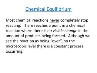 Chemical Equilibrium