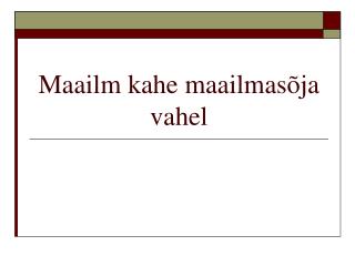 Maailm kahe maailmasõja vahel