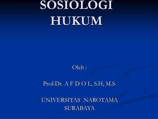 SOSIOLOGI HUKUM