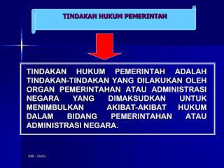 TINDAKAN HUKUM PEMERINTAH