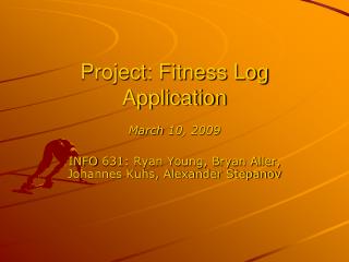 Project: Fitness Log Application