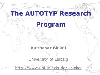 The AUTOTYP Research Program