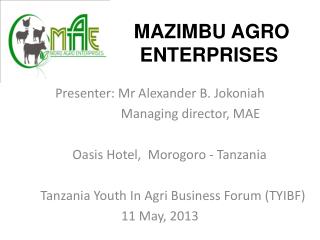 MAZIMBU AGRO ENTERPRISES