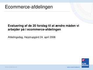 Ecommerce-afdelingen