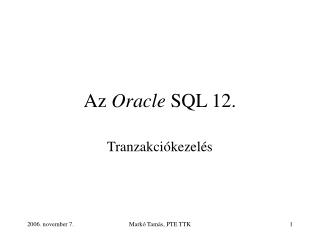 Az Oracle SQL 12.