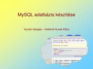 MySQL adatbázis készítése