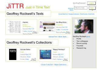 Geoffrey Rockwell’s Texts