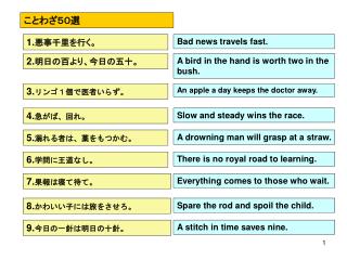 1. 悪事千里を行く。