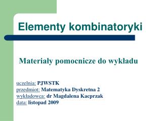 Elementy kombinatoryki