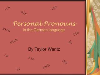 Personal Pronouns in the German language