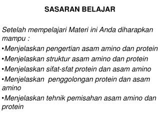 SASARAN BELAJAR Setelah mempelajari Materi ini Anda diharapkan mampu :