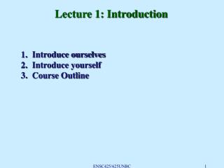 Lecture 1: Introduction