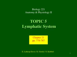 TOPIC 5 Lymphatic System